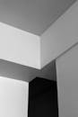 Abstract Architectural Intersection in Black and White