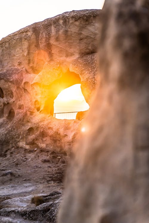 Free stock photo of beautiful sunset, cave, morning sun