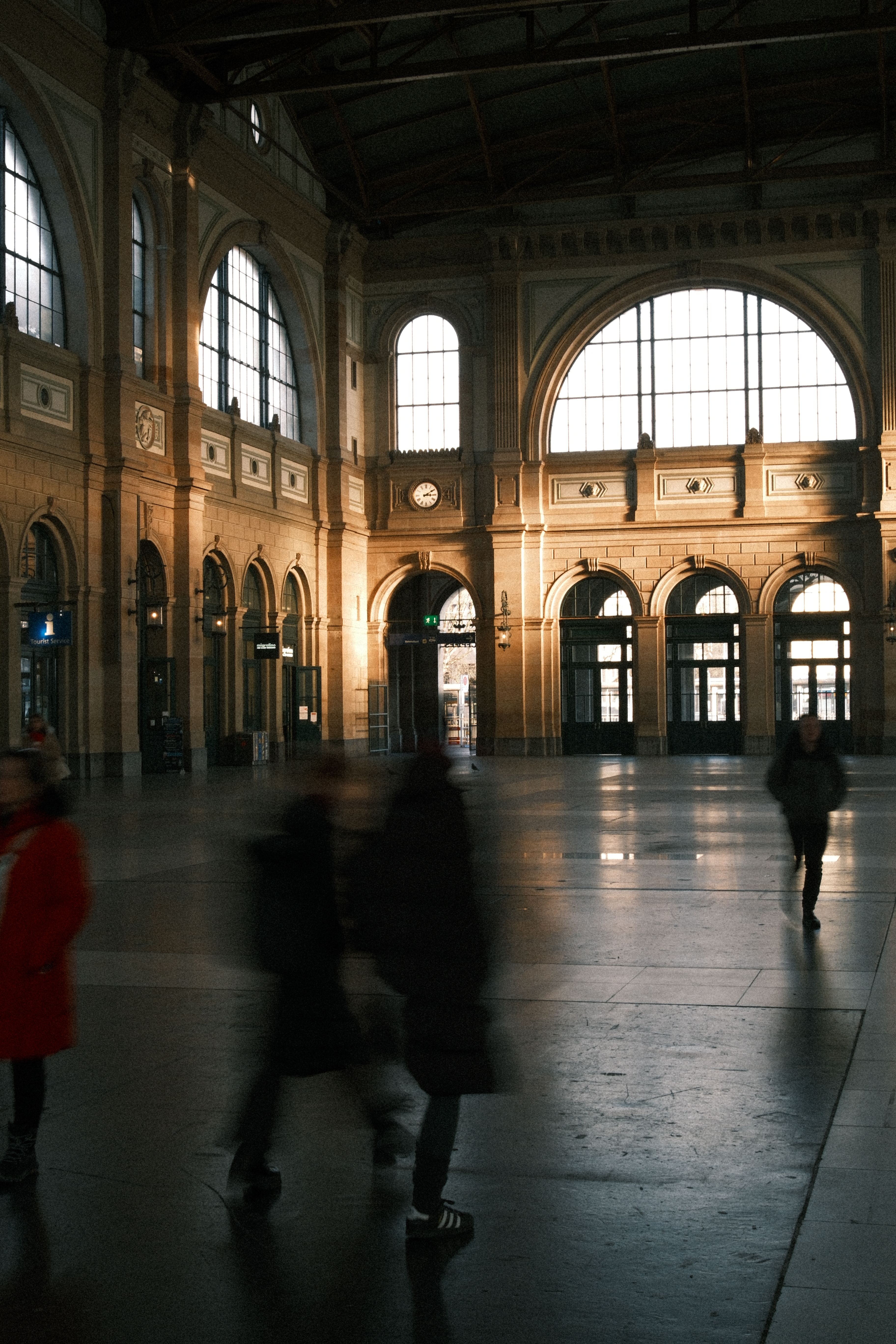 Historic Train Station Interior with Arched Windows · Free Stock Photo