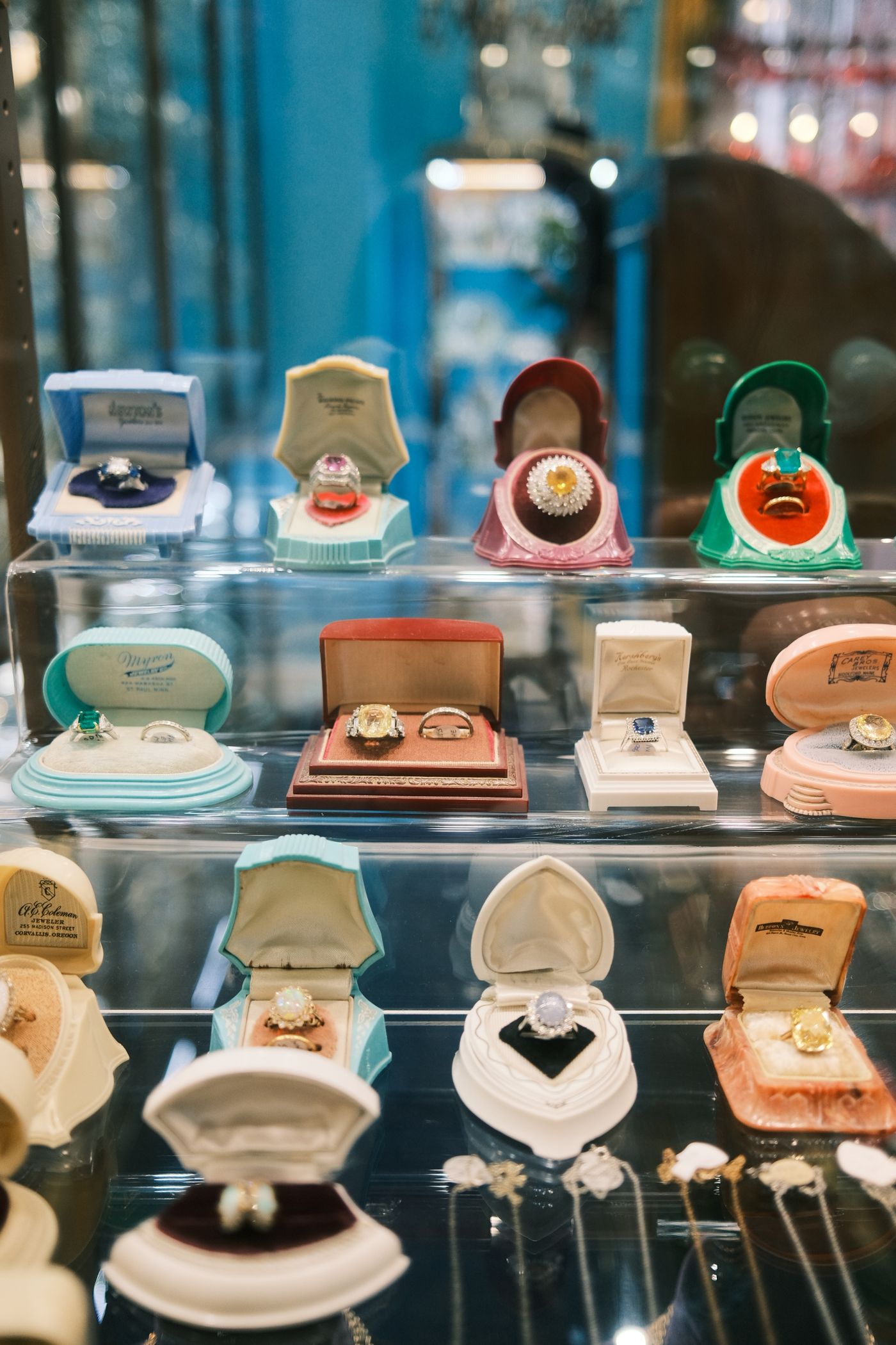 The glass cabinets, Sona Jewellers