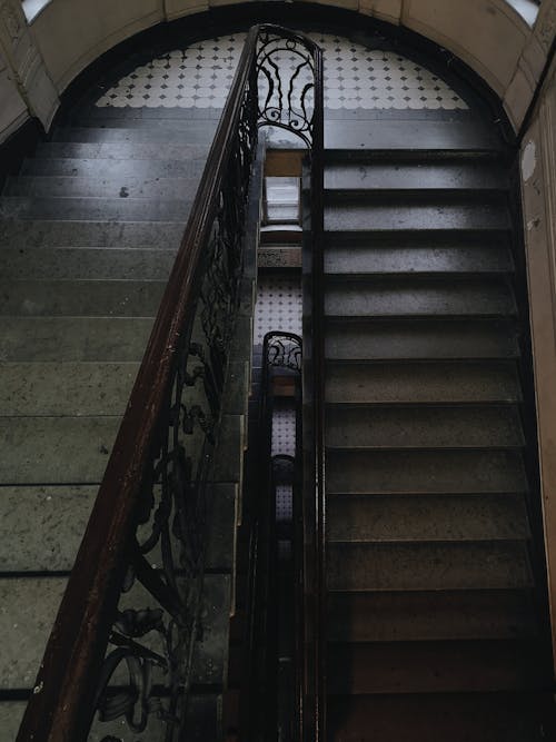 Empty Gray Concrete Stairs