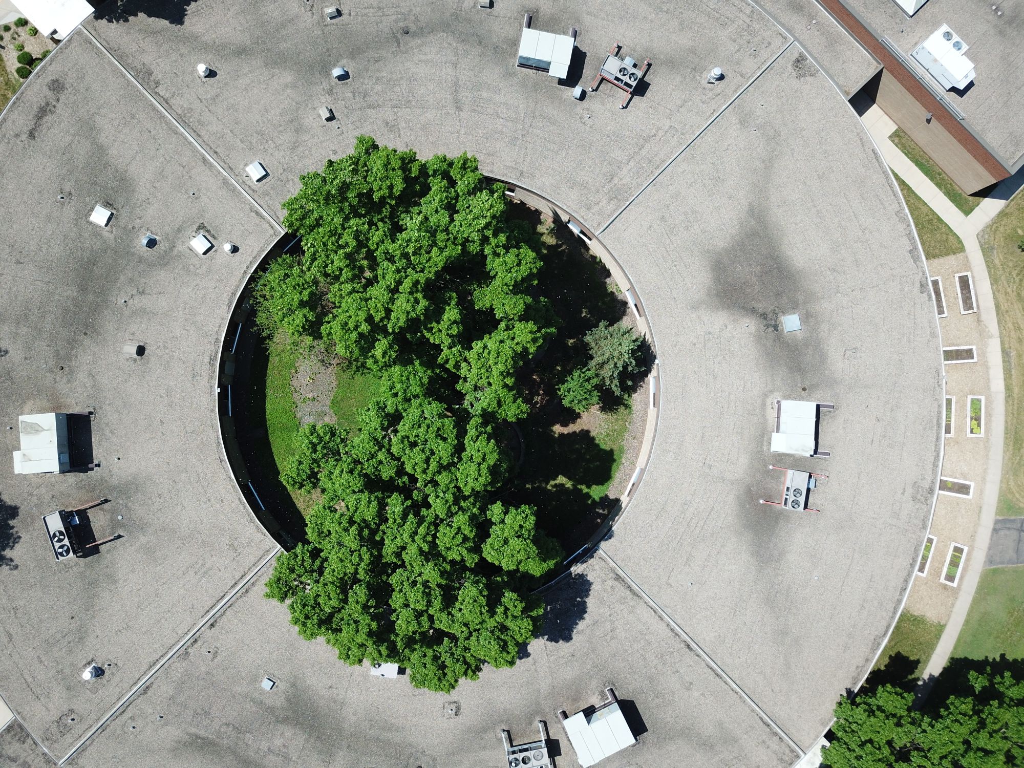 Circular Patterns Landscape Aerial View of Circular Urban Landscape with Trees · Free Stock Photo