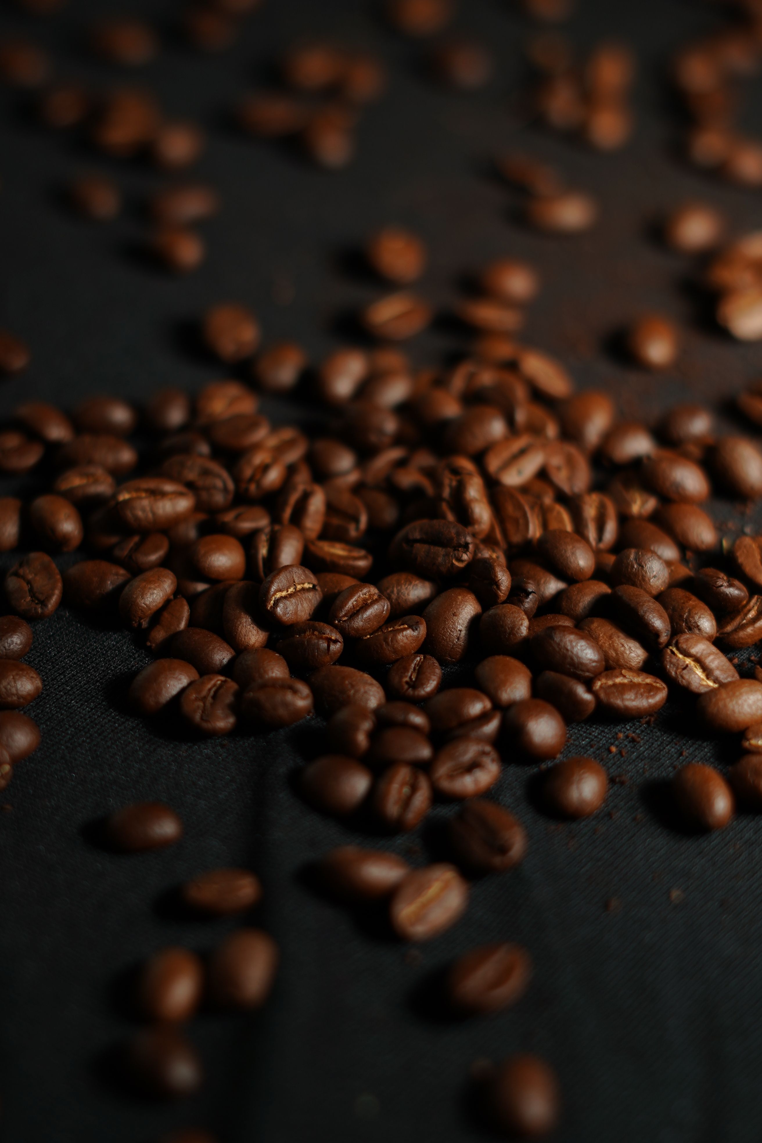Rich Aroma of Fresh Coffee Beans on Dark Surface · Free Stock Photo