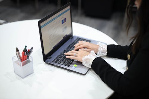 Woman Using a Laptop