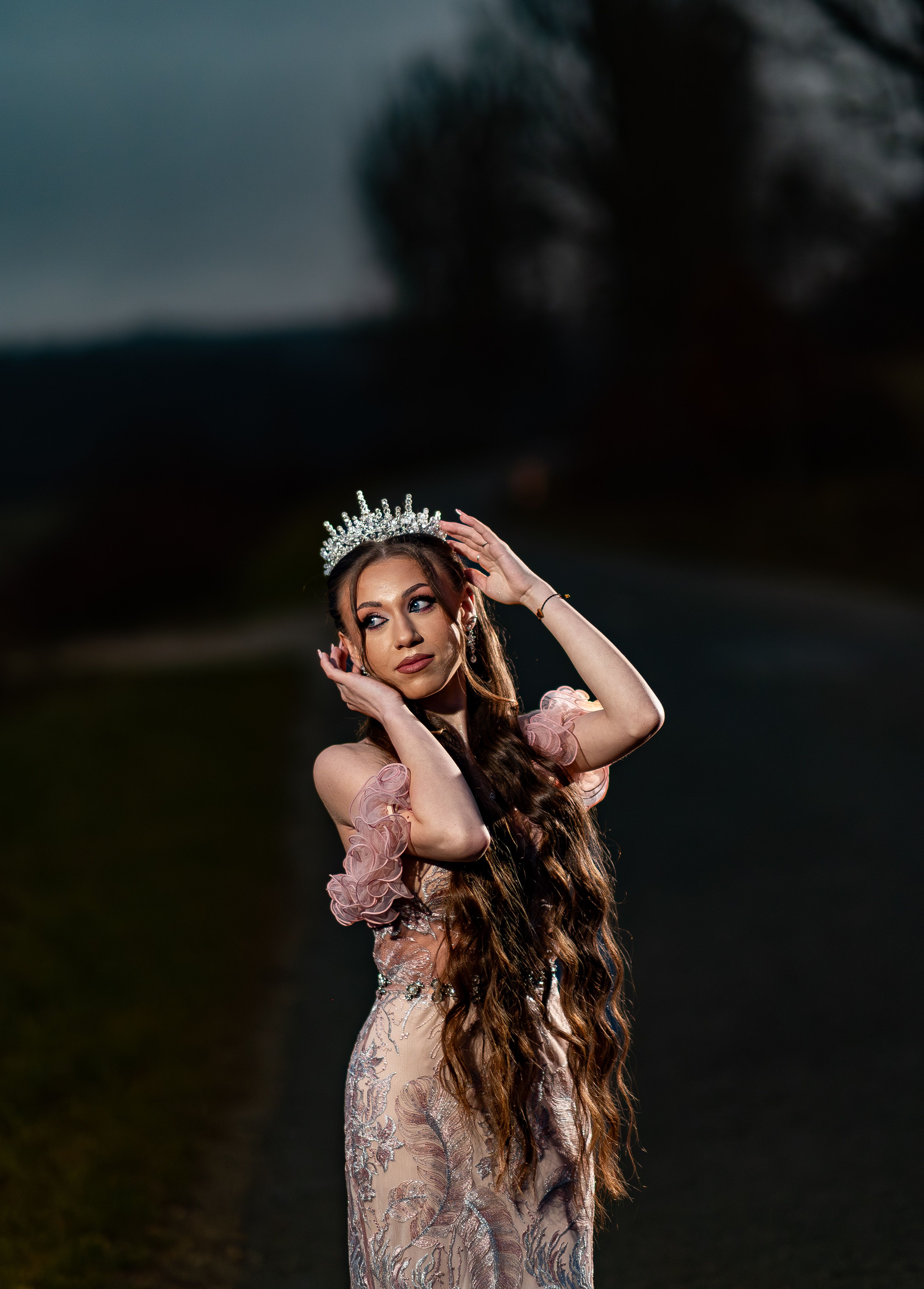 Elegant Portrait of Woman in Evening Dress Outdoors · Free Stock Photo
