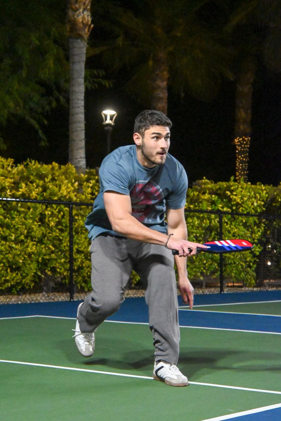 Pickleball player on a freshly cleaned court in Scottsdale