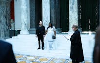 Elegant Indoor Wedding Ceremony in Marble Hall