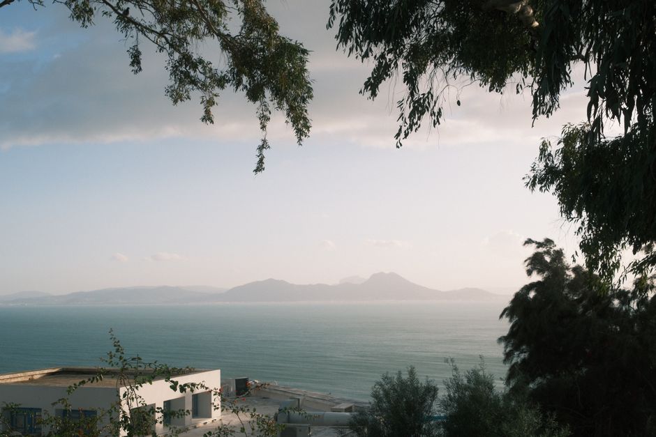 Breathtaking view of the Mediterranean Sea from Carthage in Tunisia during summer.
