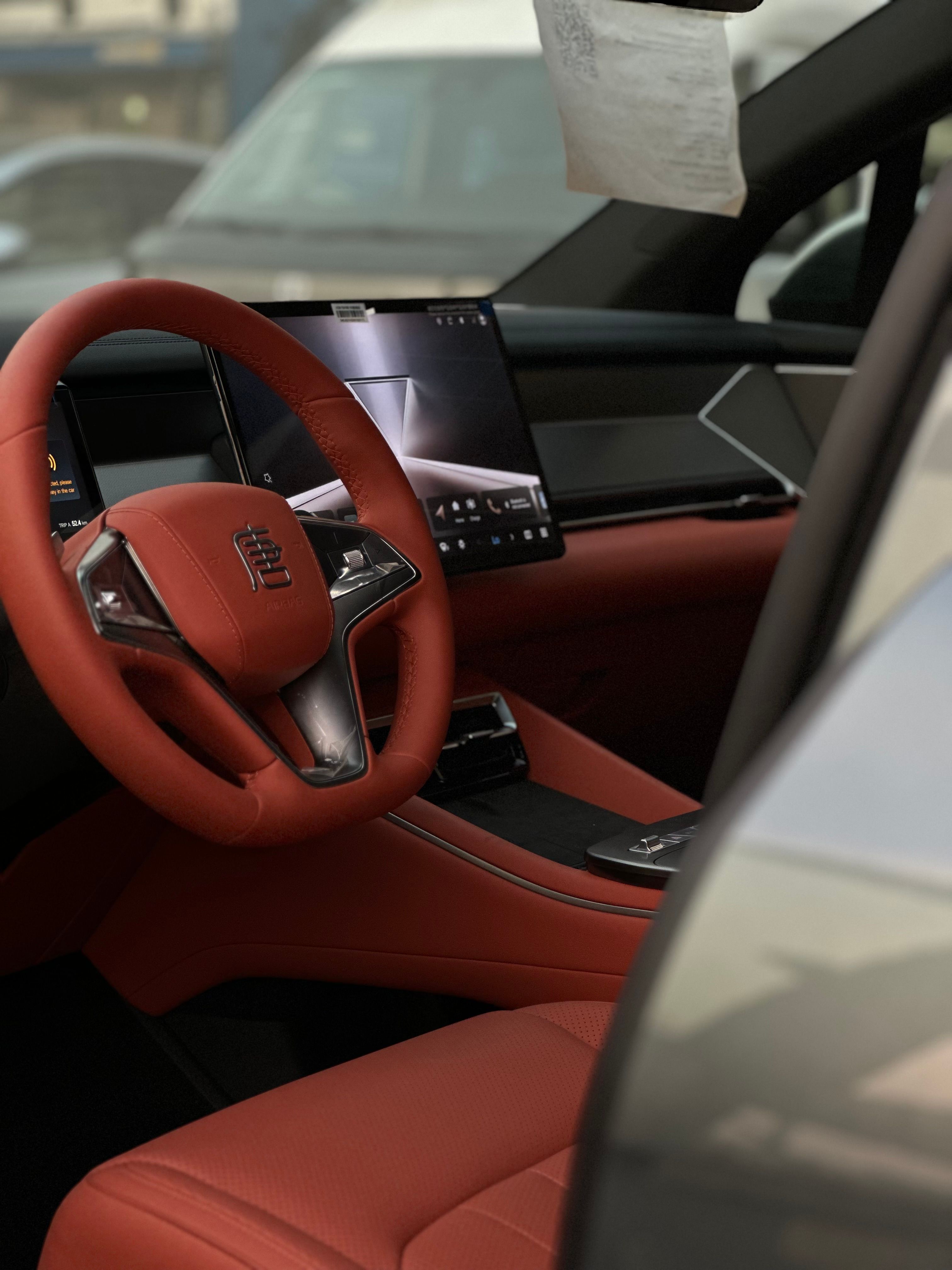 Luxurious Modern Car Interior with Red Leather · Free Stock Photo