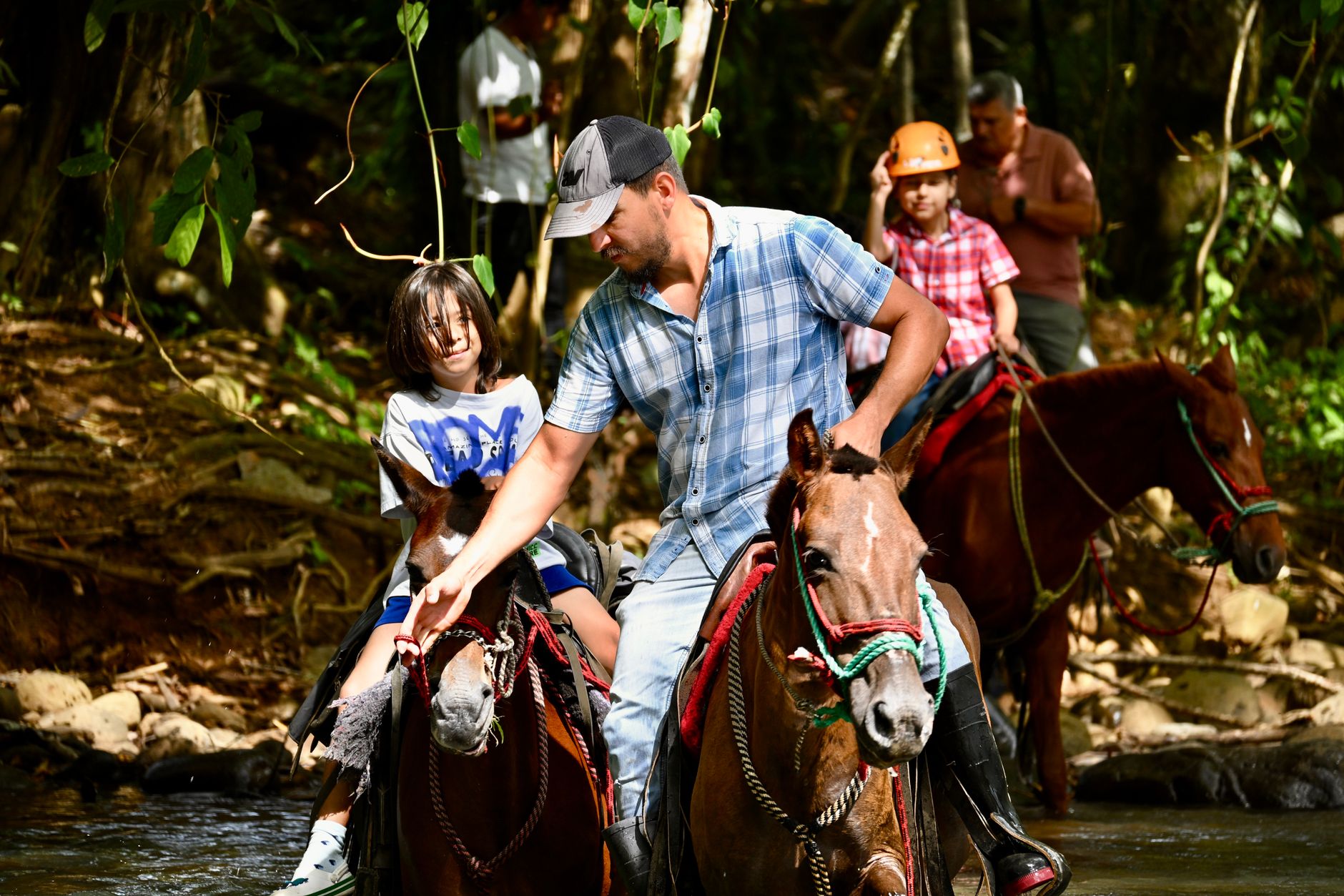 Family participating in nature activities in Costa Rica