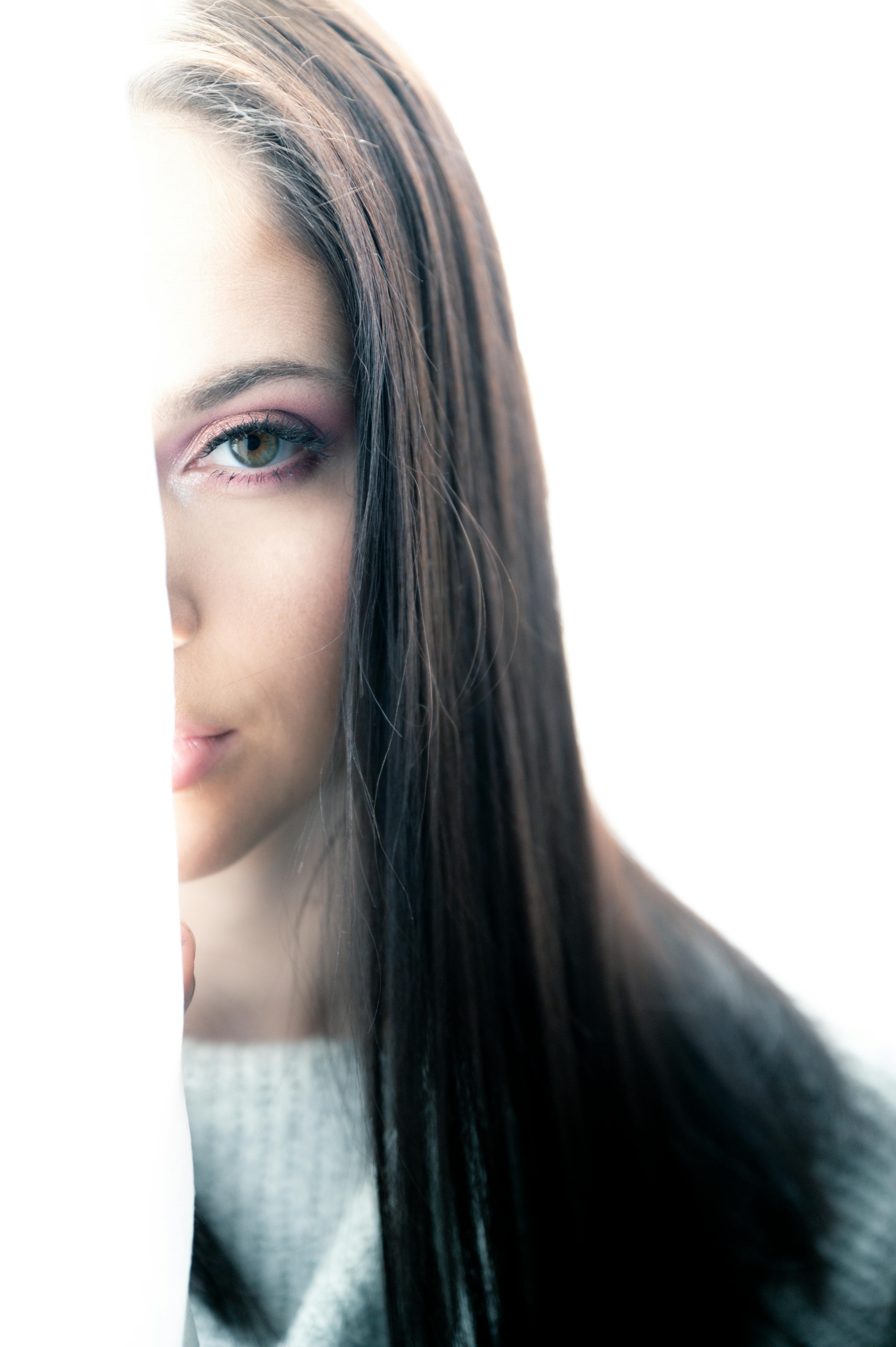 Woman in White Knit Shirt · Free Stock Photo