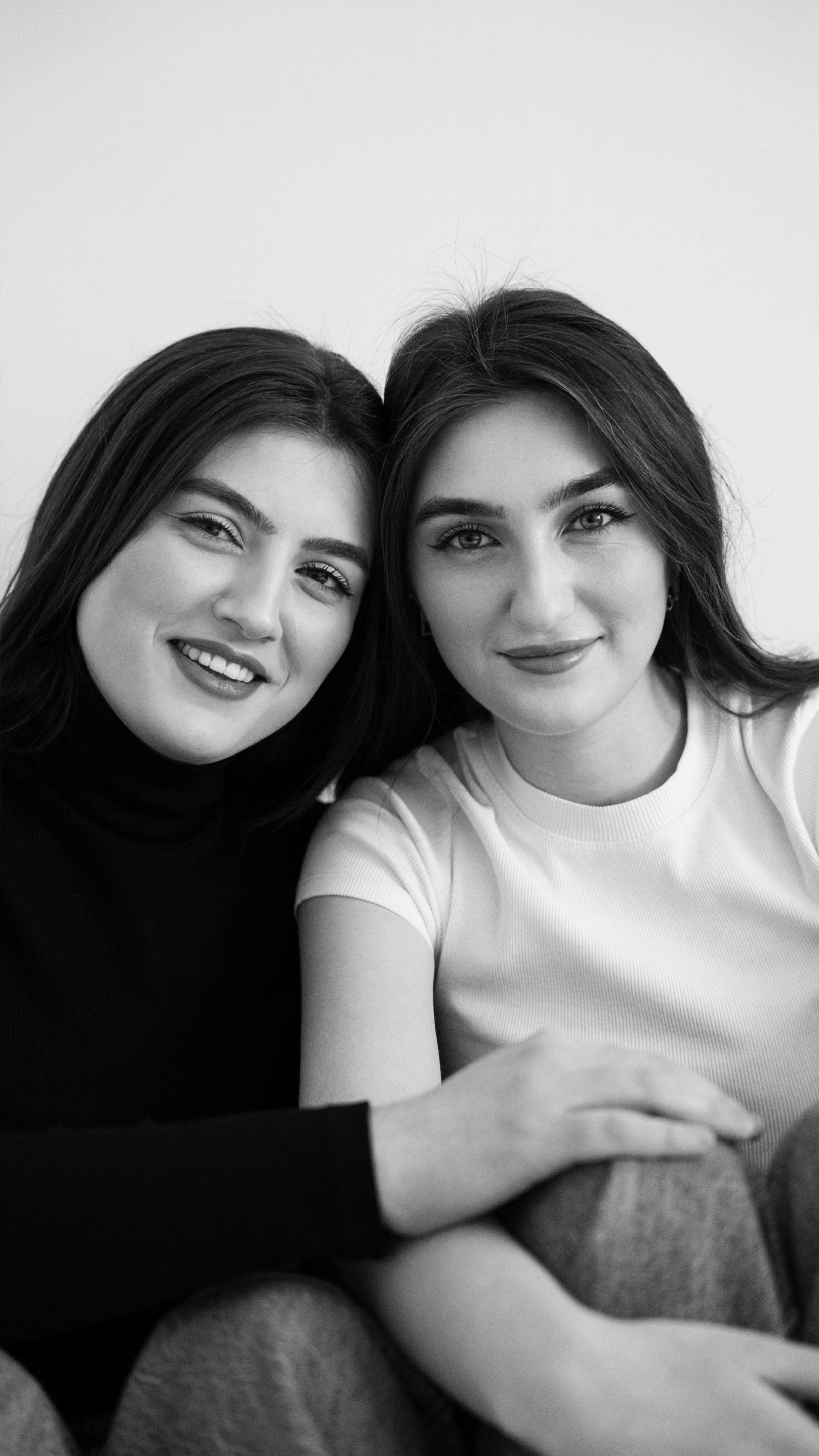 Elegant Black and White Portrait of Two Women · Free Stock Photo