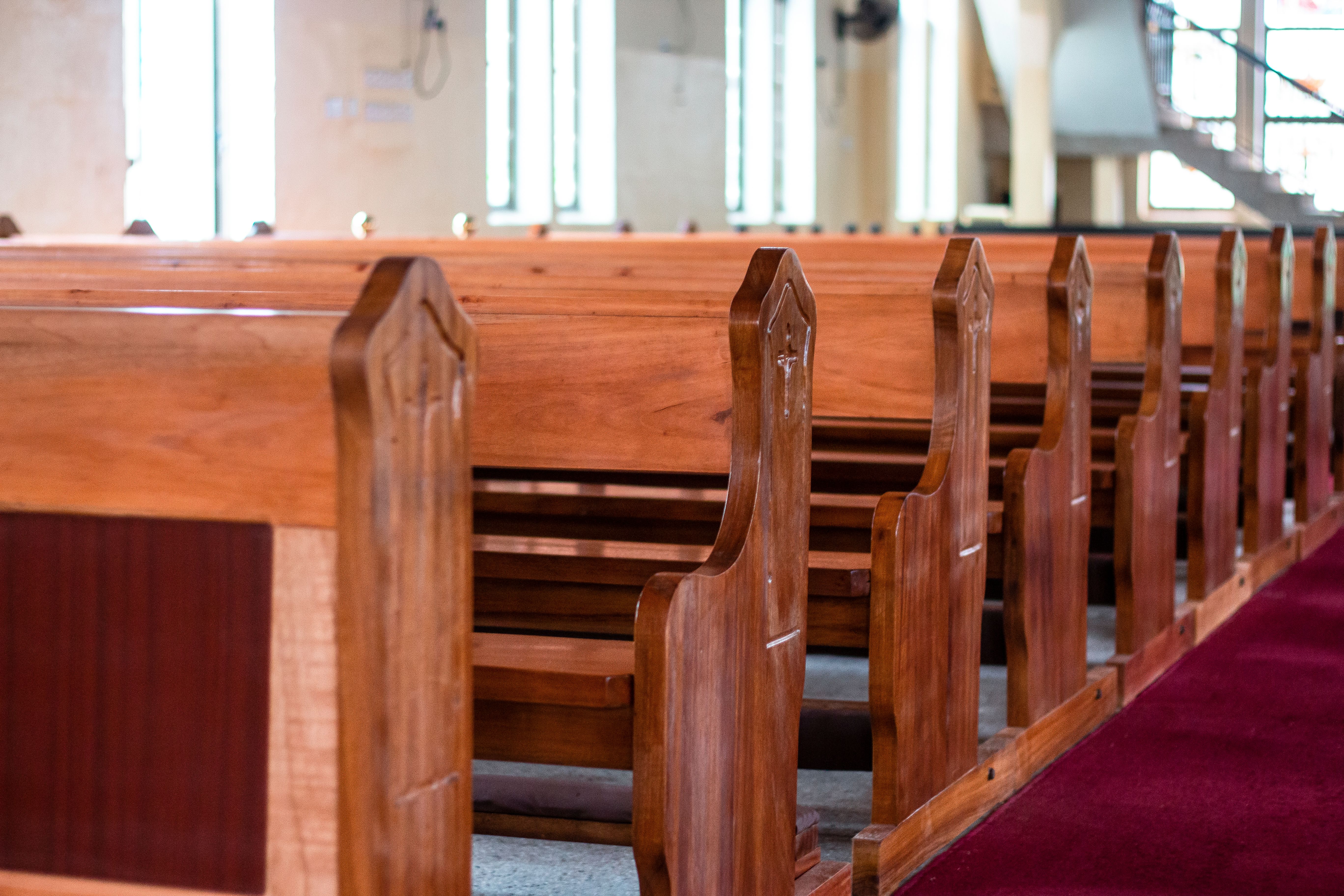 modern church interior with comfortable seating and clear signage in Ho Ghana
