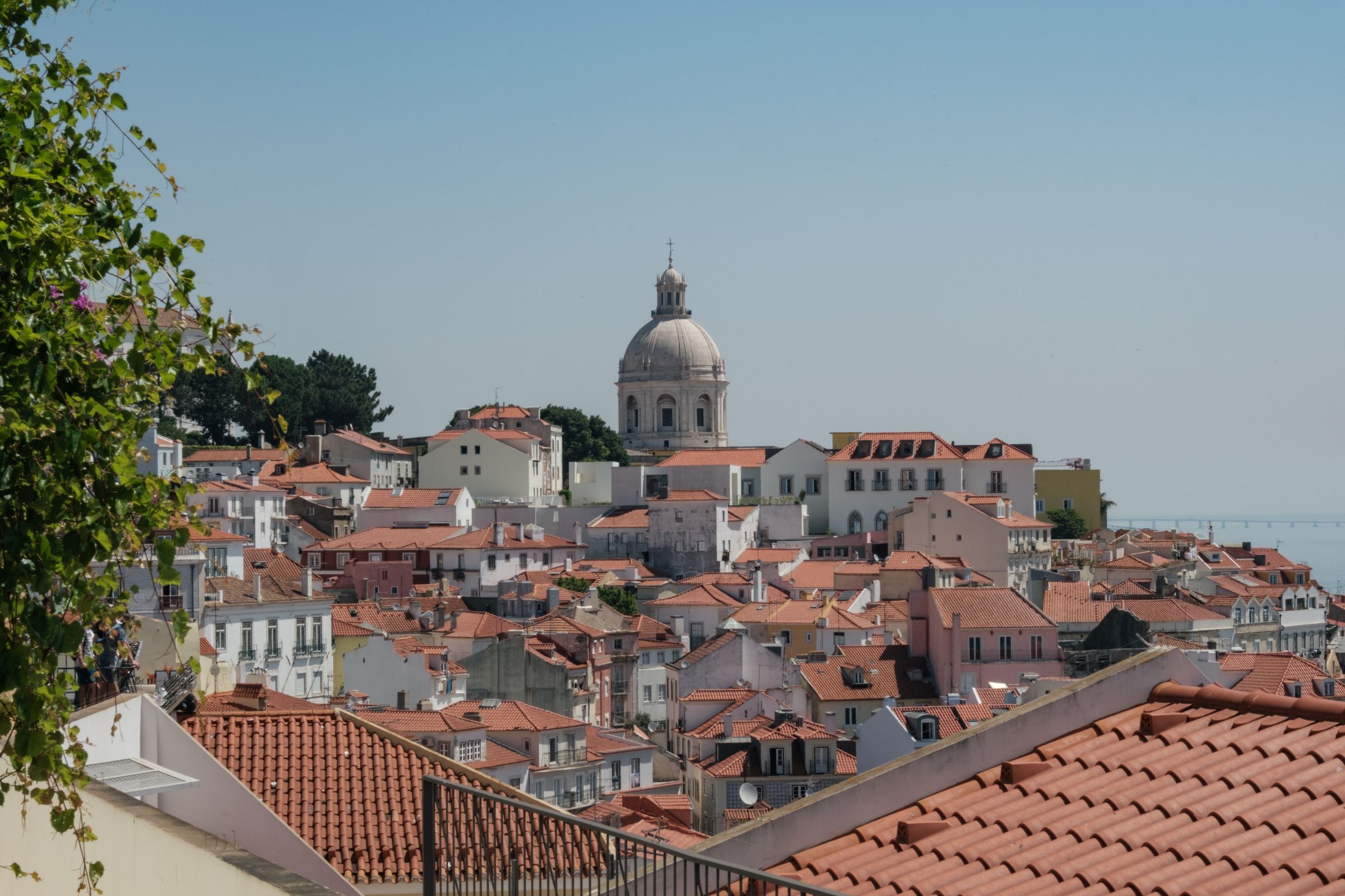 Alfama rooftops with the Panteão dome — Lisbon