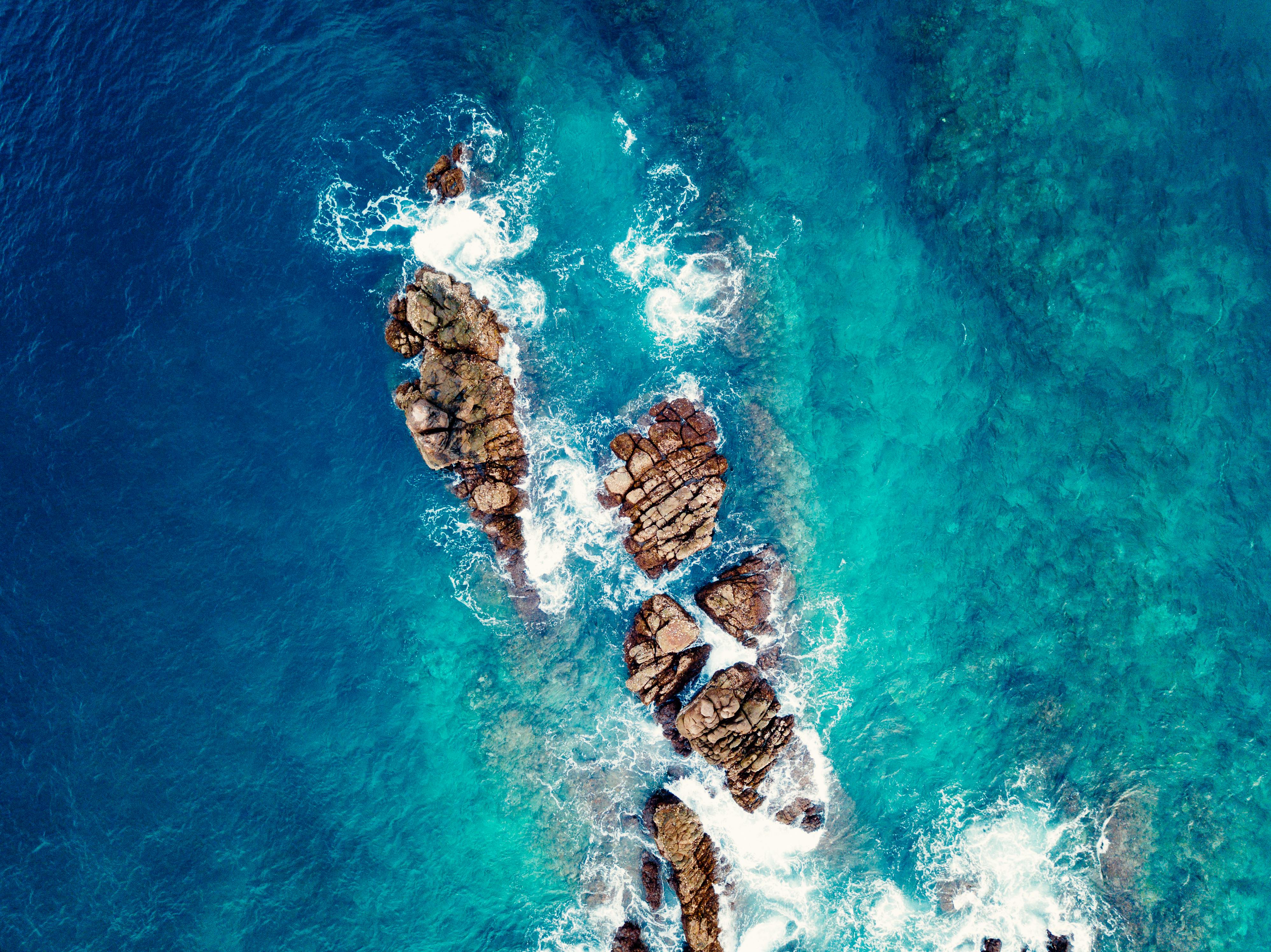 bird s eye photography of rock formations