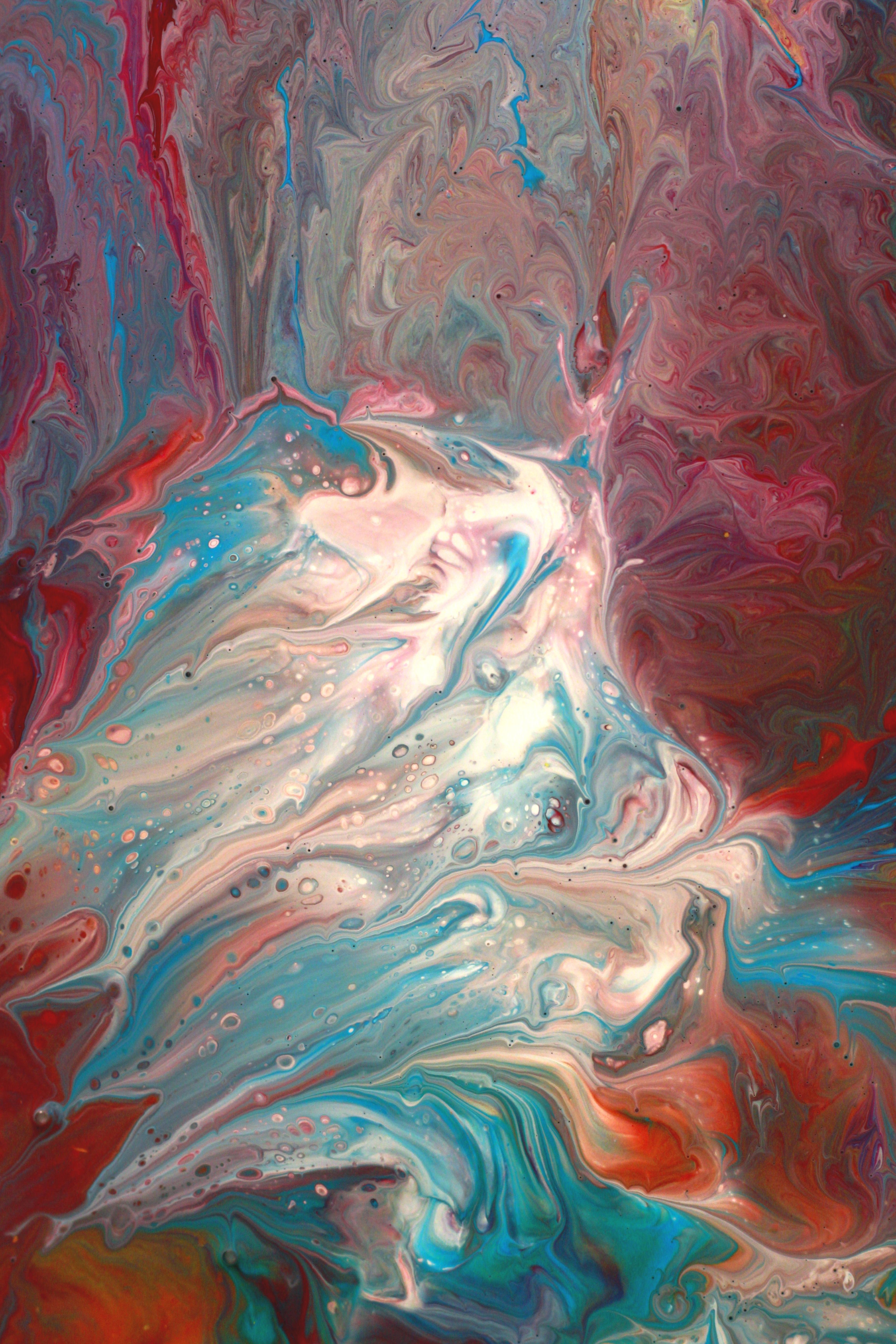 Vibrant Abstract Acrylic Art with Dynamic Swirls · Free Stock Photo
