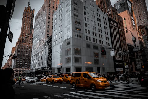 Free Taxis on Broadway Stock Photo