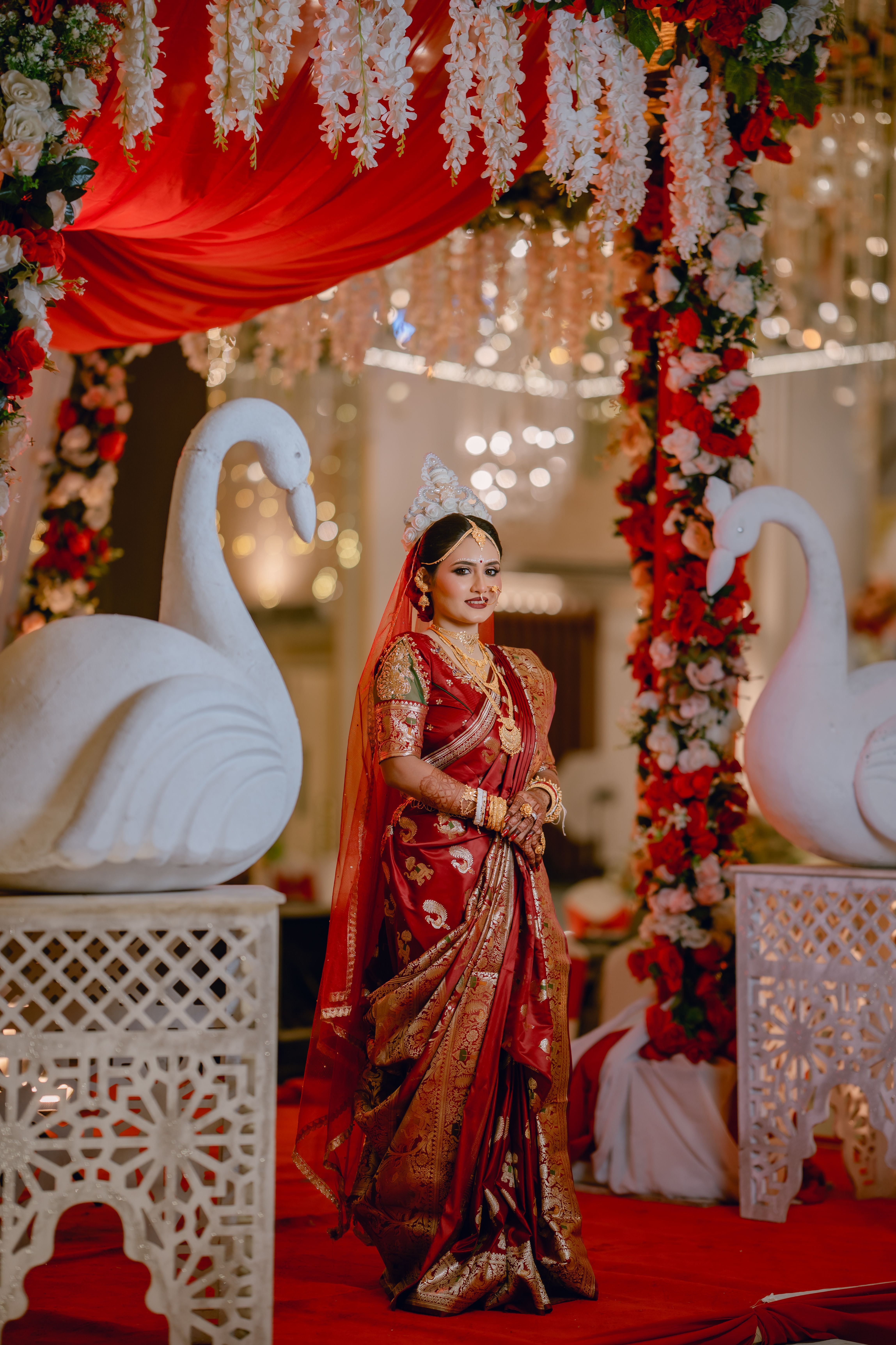 Indian Bride in Traditional Attire at Wedding Ceremony · Free Stock Photo