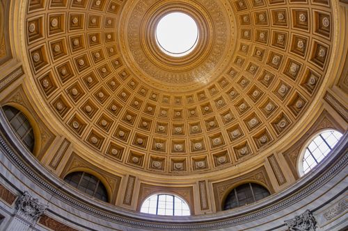 Free Ancient Roman dome showcasing intricate design and sunlight filtering in. Stock Photo