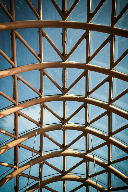 Modern Architectural Detail with Steel Trusses · Free Stock Photo