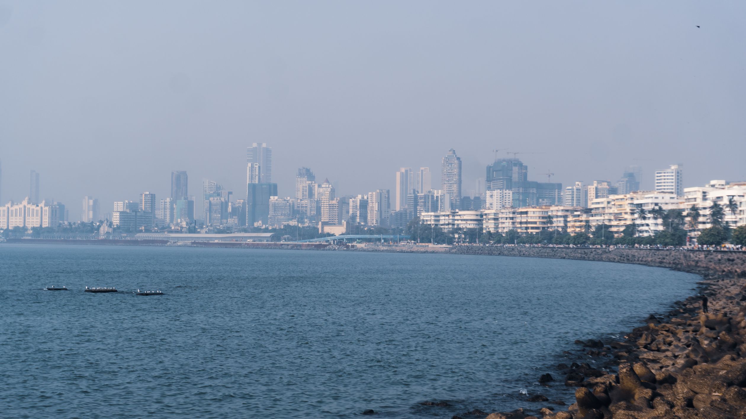 Scenic View Of Marine Drive Mumbai Skyline Free Stock Photo scenic-view-of-marine-drive-mumbai-skyline-free-stock-photo