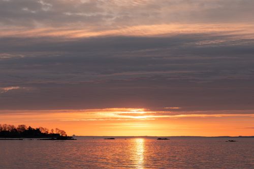 Free Stunning sunrise at Cove Island Park in Stamford, Connecticut, creating a warm, serene atmosphere. Stock Photo