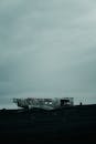 Abandoned Plane Wreck on Icelandic Black Sand Beach