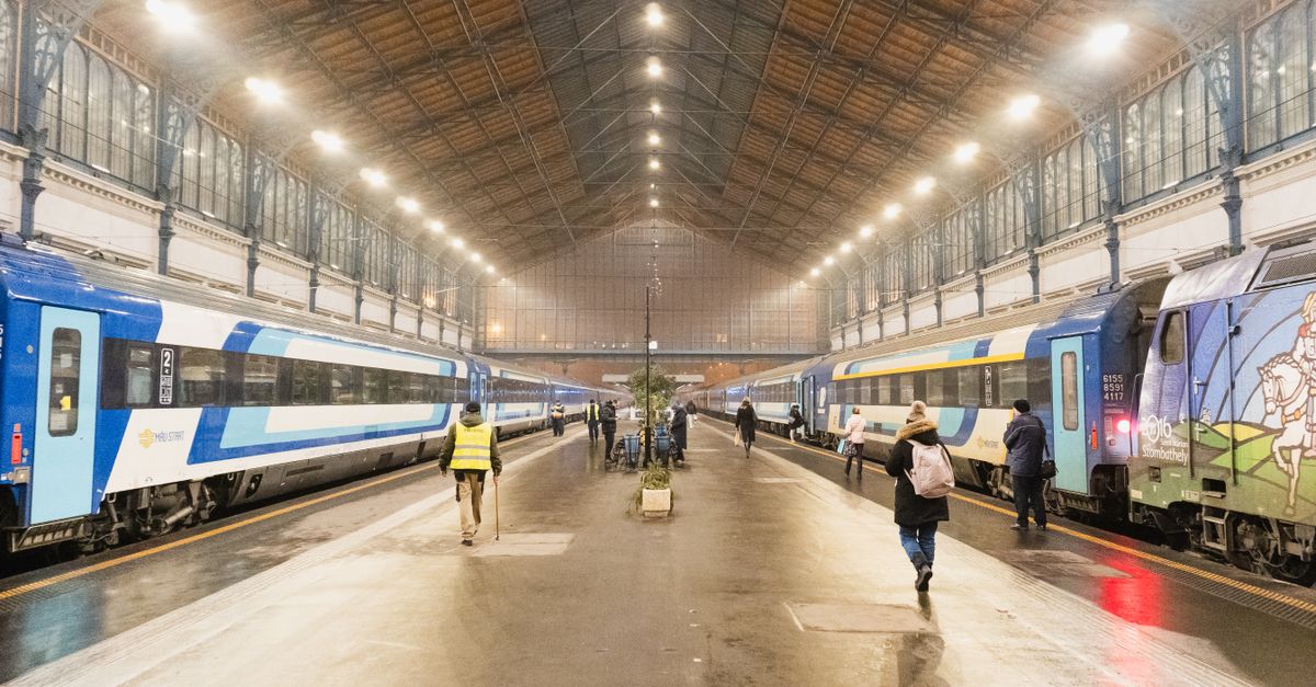 european train station platform travelers