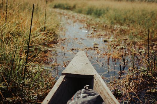 Okavango mokoro canoe morning — Botswana