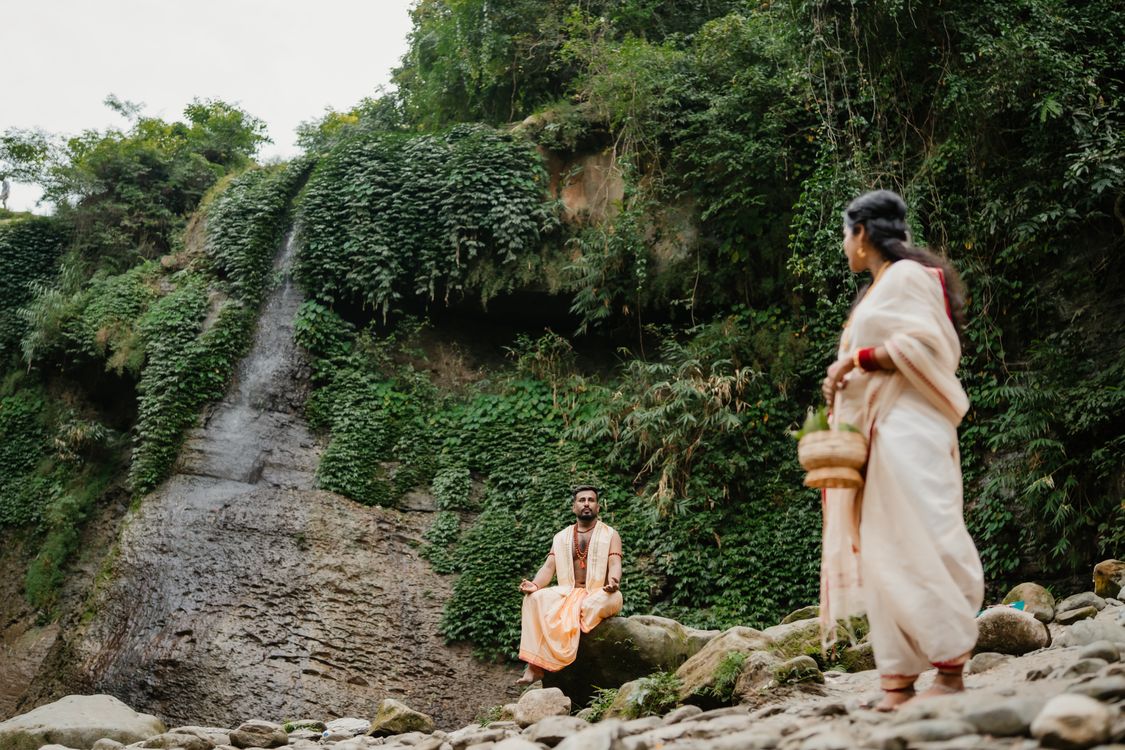 Kulial Ritual Cultural Ritual by the Cliffside Waterfall · Free Stock Photo
