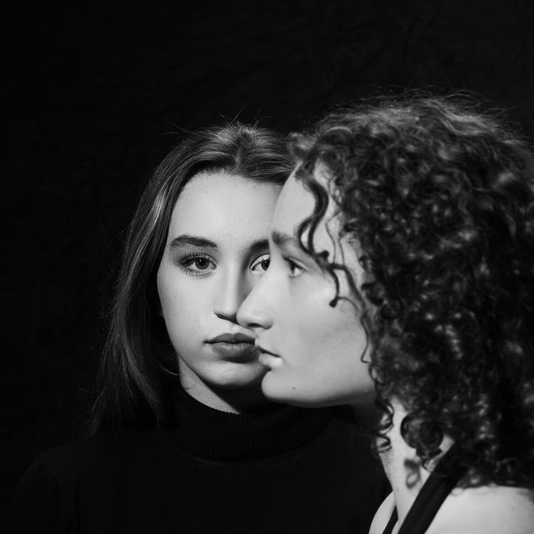 Elegant Black and White Portrait of Two Women · Free Stock Photo