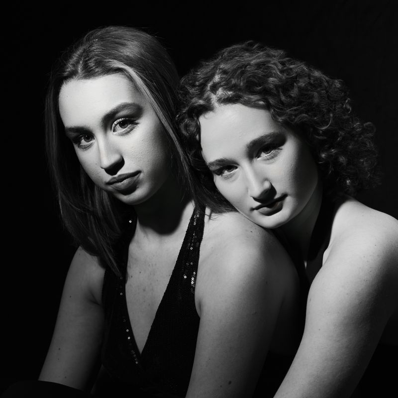 Elegant Black and White Portrait of Two Women · Free Stock Photo