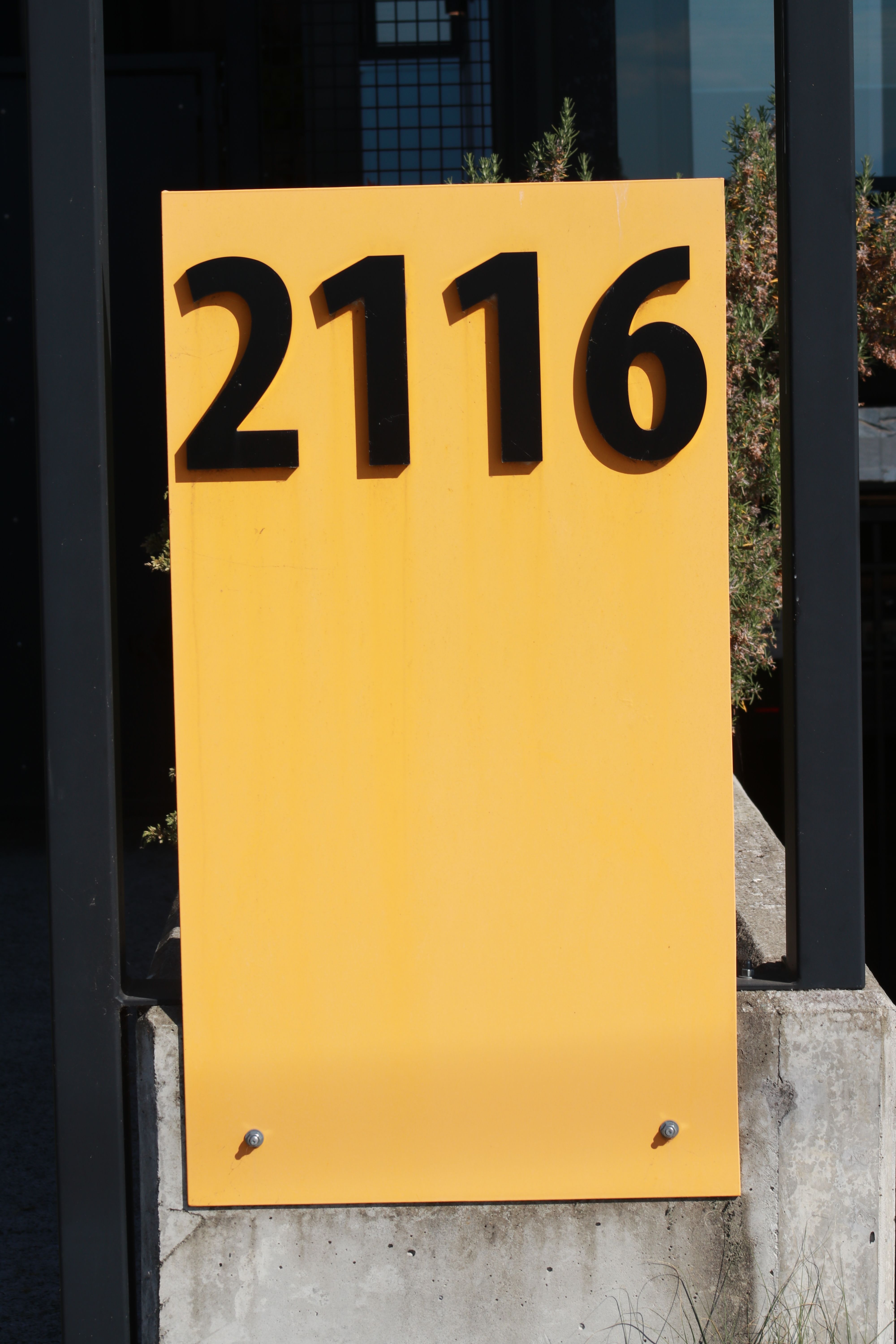 Bright Yellow Address Plaque 2116 Outdoors · Free Stock Photo