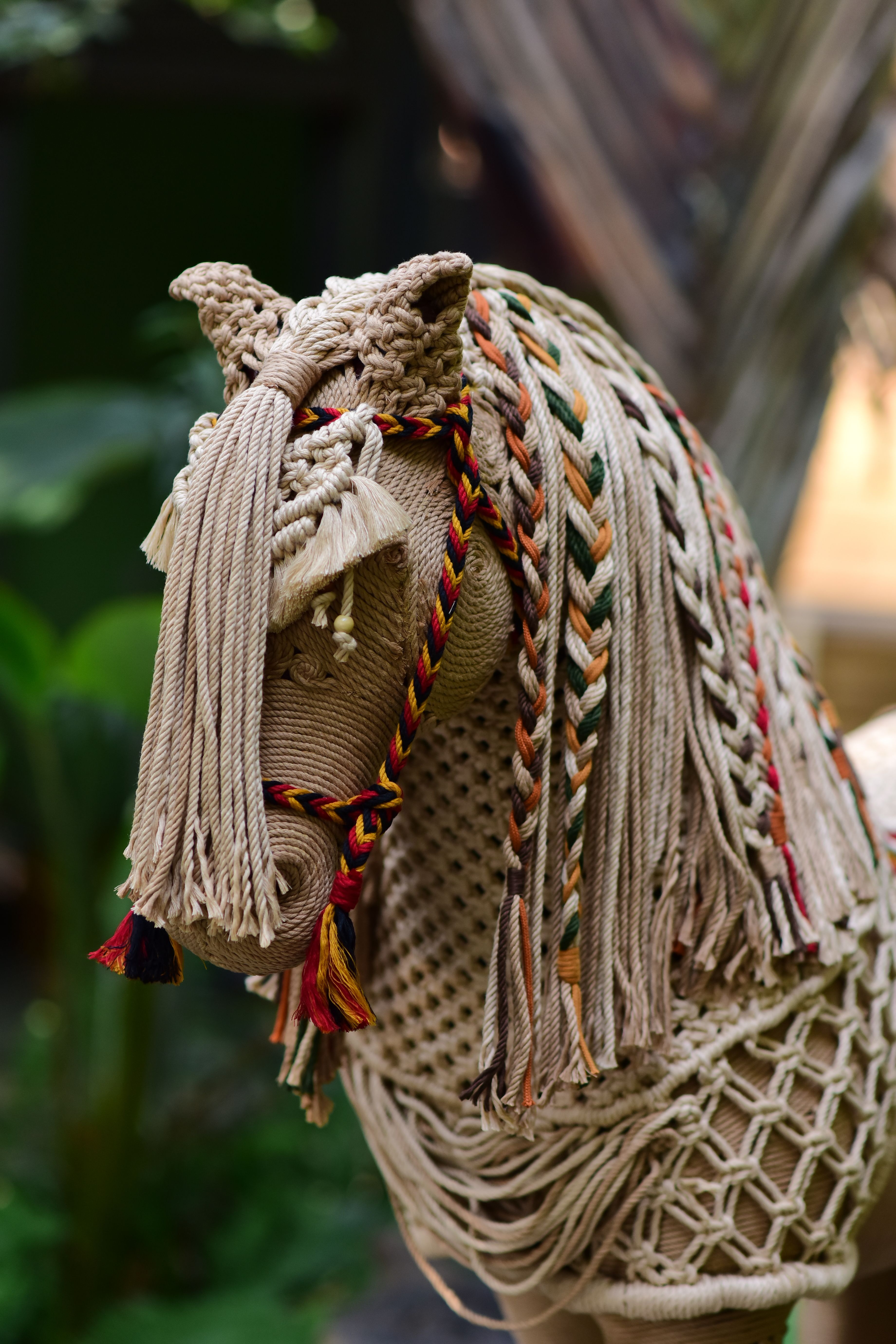 Handcrafted Macrame Horse Sculpture with Braids · Free Stock Photo