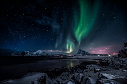 Szenisches Foto Von Aurora Während Des Abends