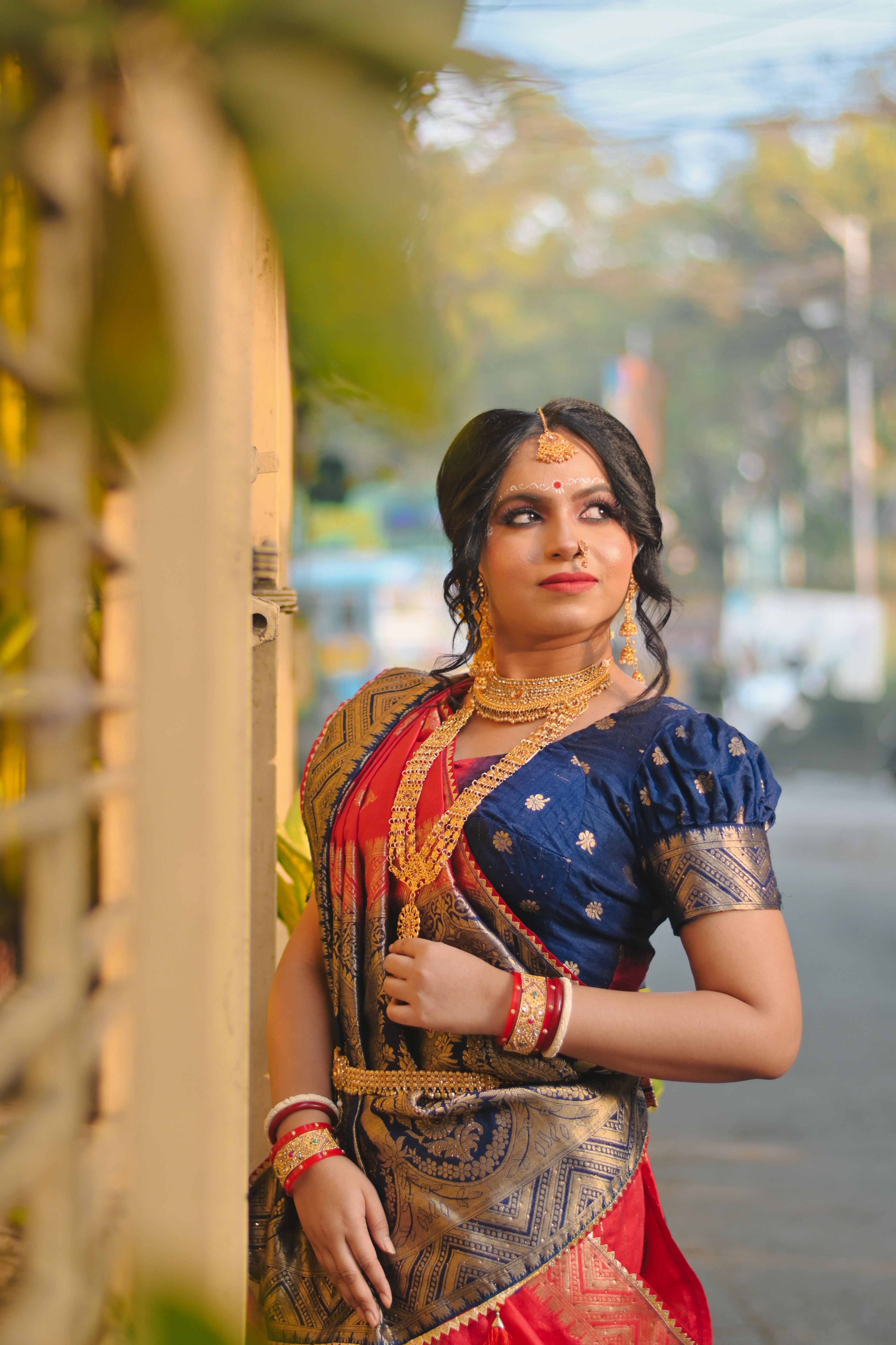 Traditional Indian Woman in Vibrant Saree · Free Stock Photo