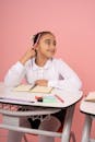 Smiling Student in Classroom Setting