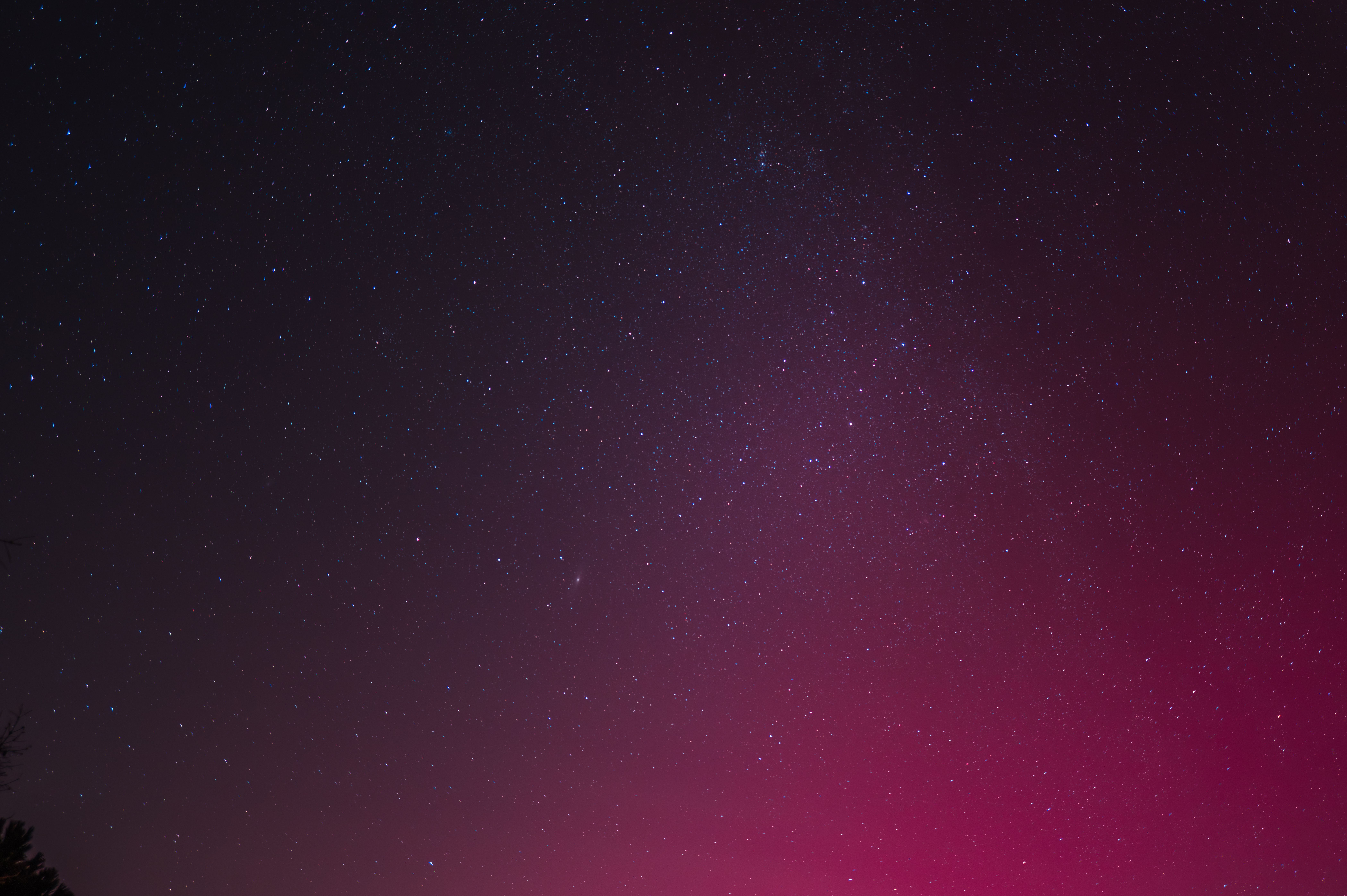 Captivating star-filled night sky with vibrant purple hues in Royan, France.