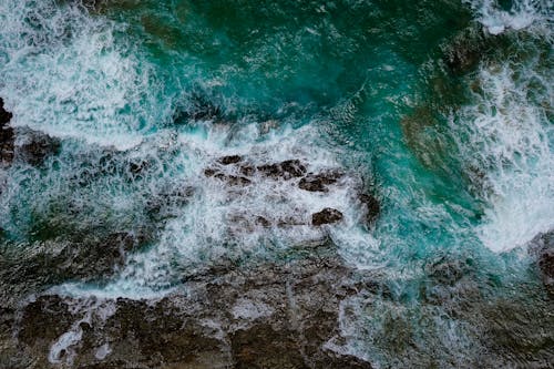 Free Aerial Photography of Blue Ocean Stock Photo