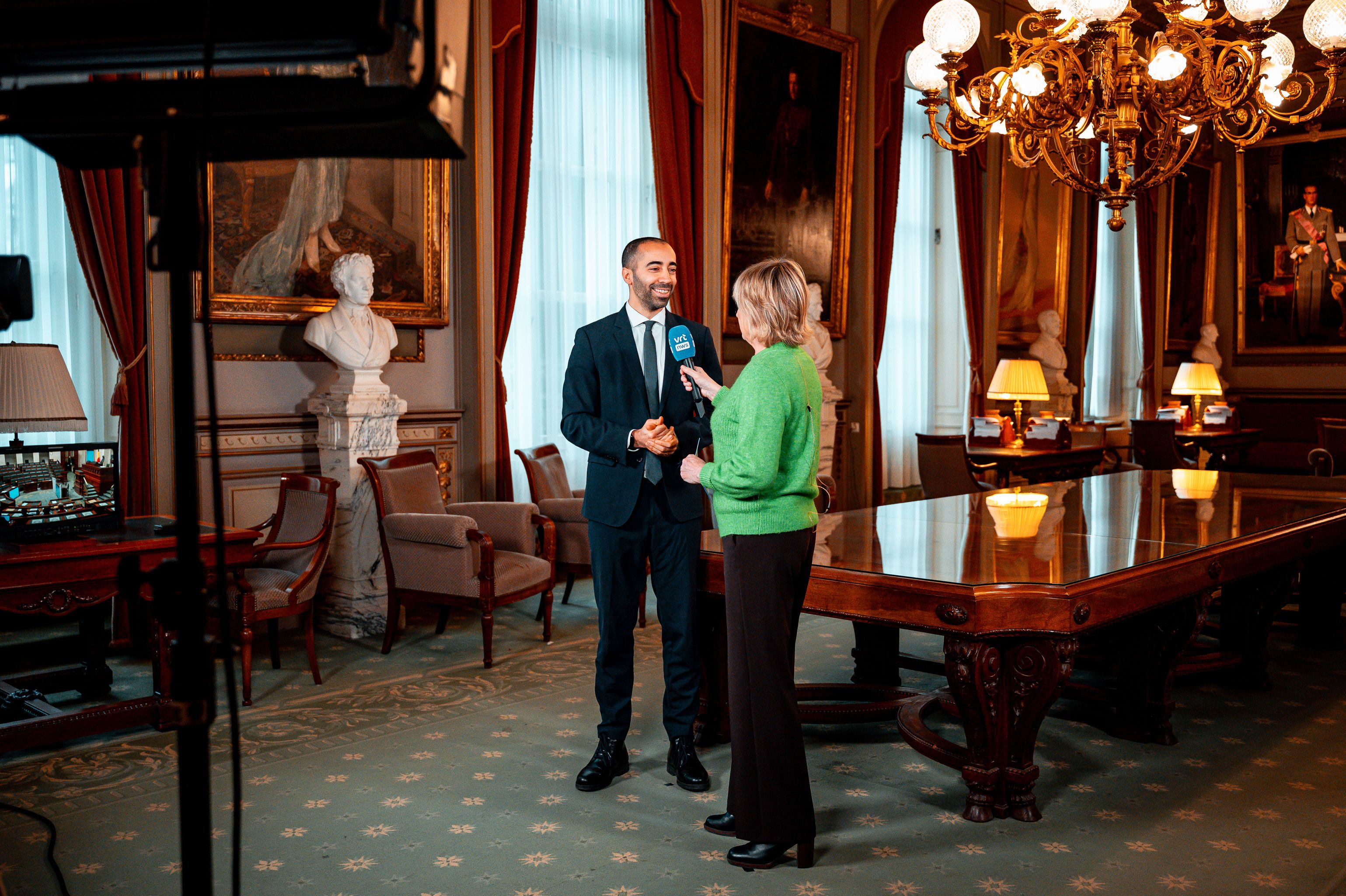 Interview in Elegant Historical Interior Setting · Free Stock Photo