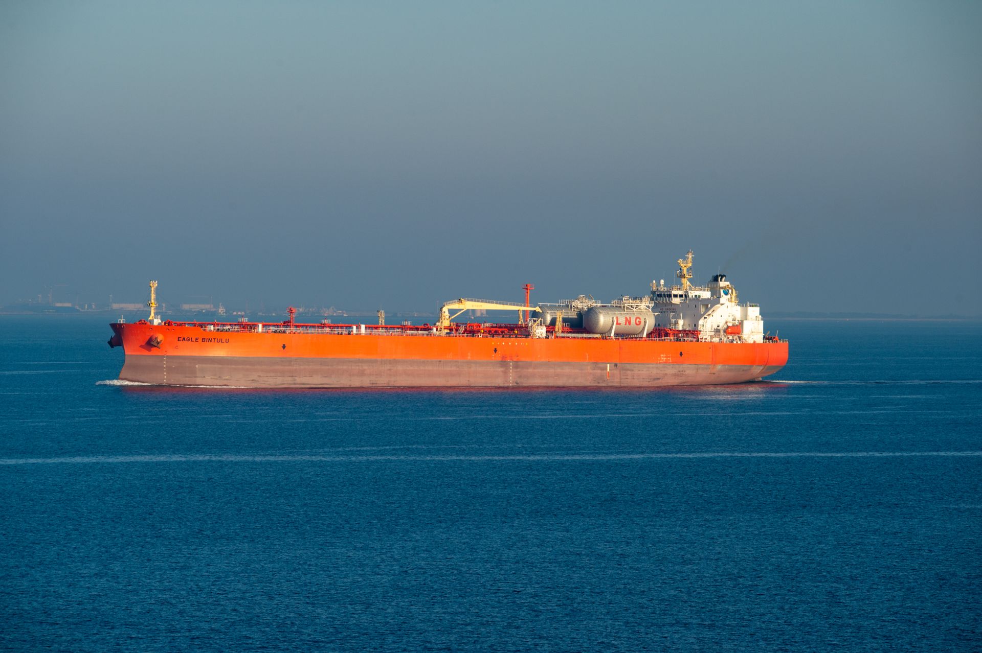 LNG carrier under construction at a Chinese shipyard