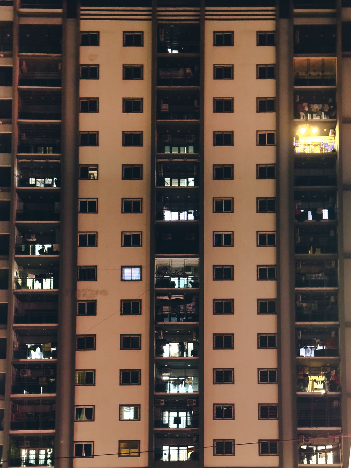 Nighttime Urban High Rise Apartment Building Free