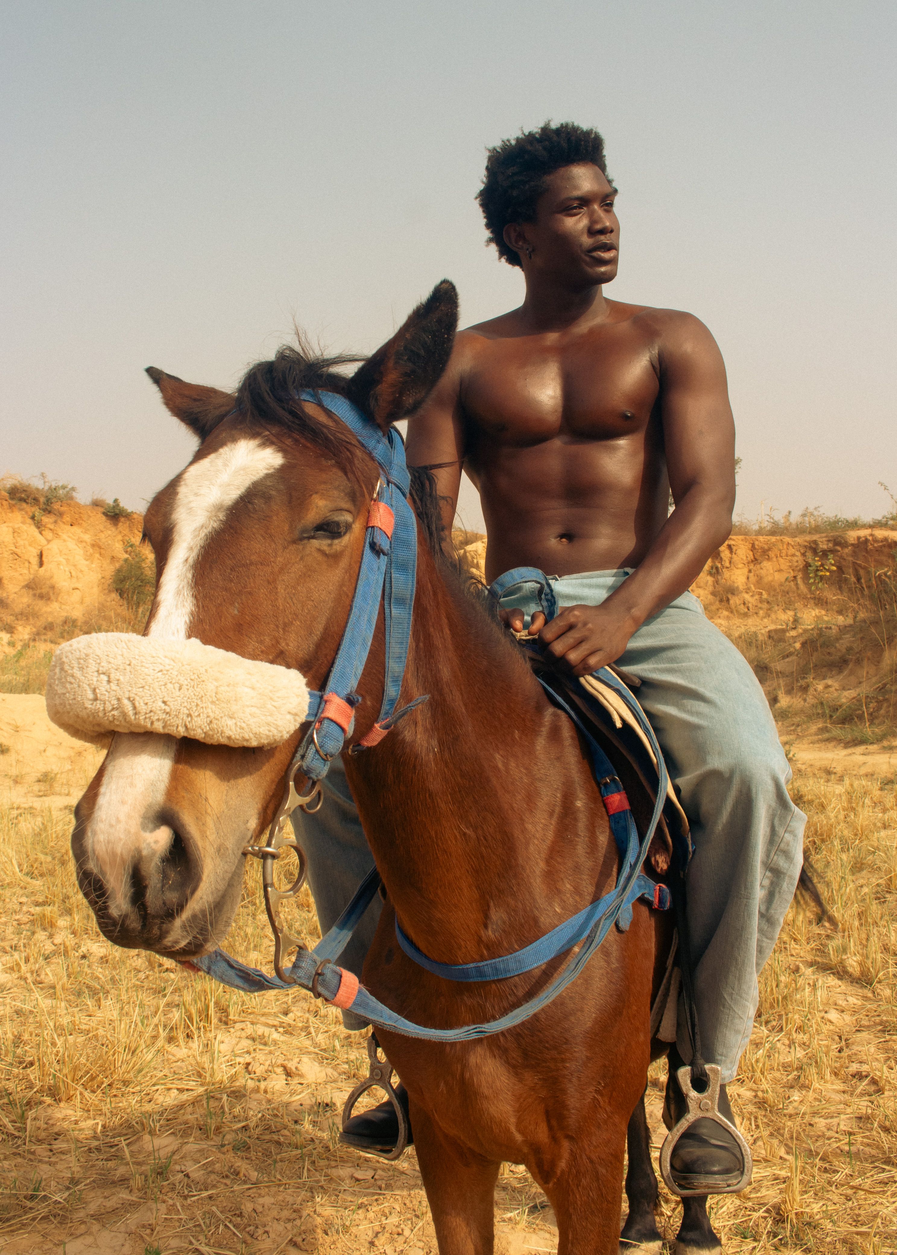African Cowboy Riding Horse in Sunny Countryside · Free Stock Photo