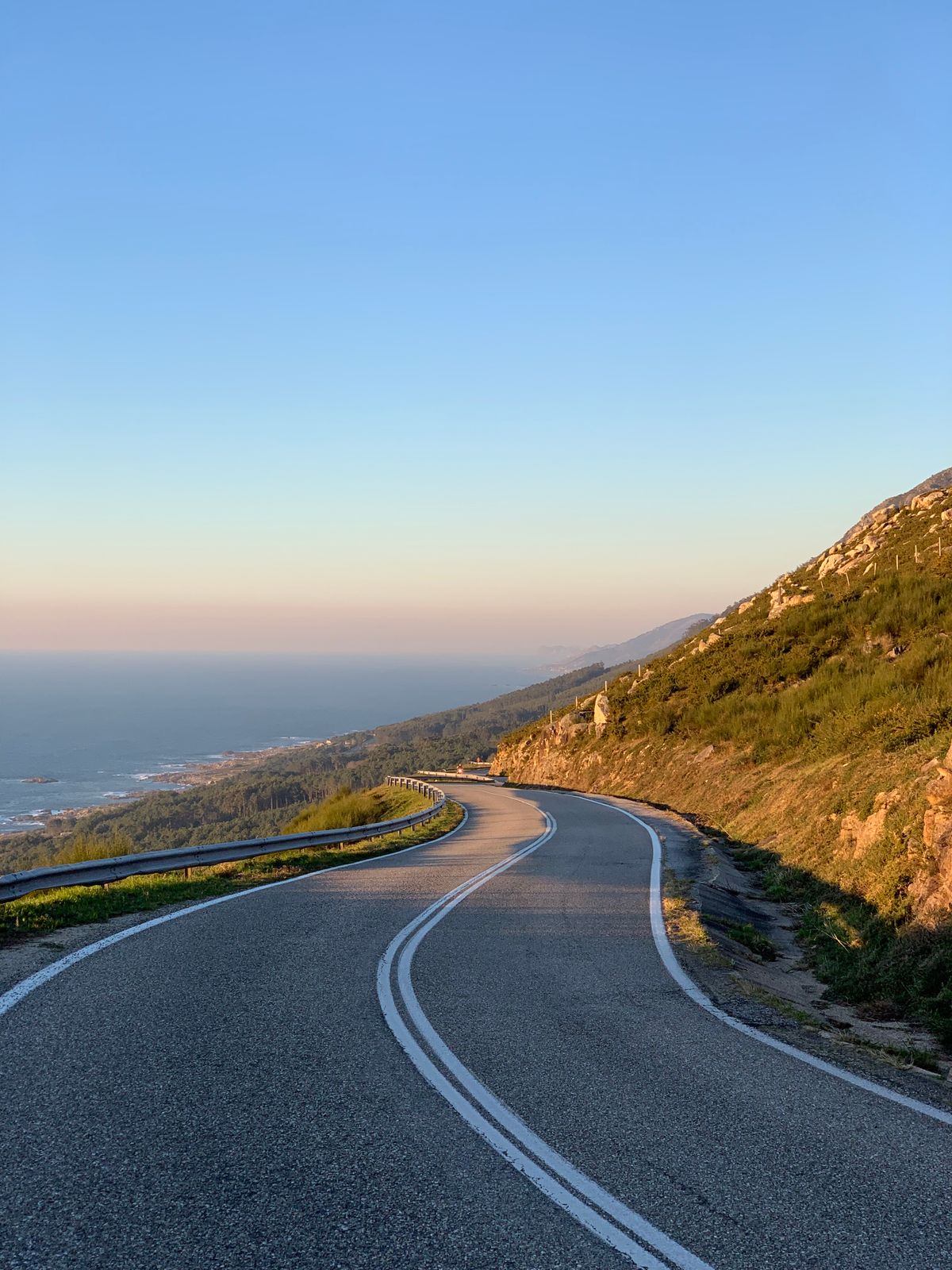 Scenic coastal road in northern Portugal
