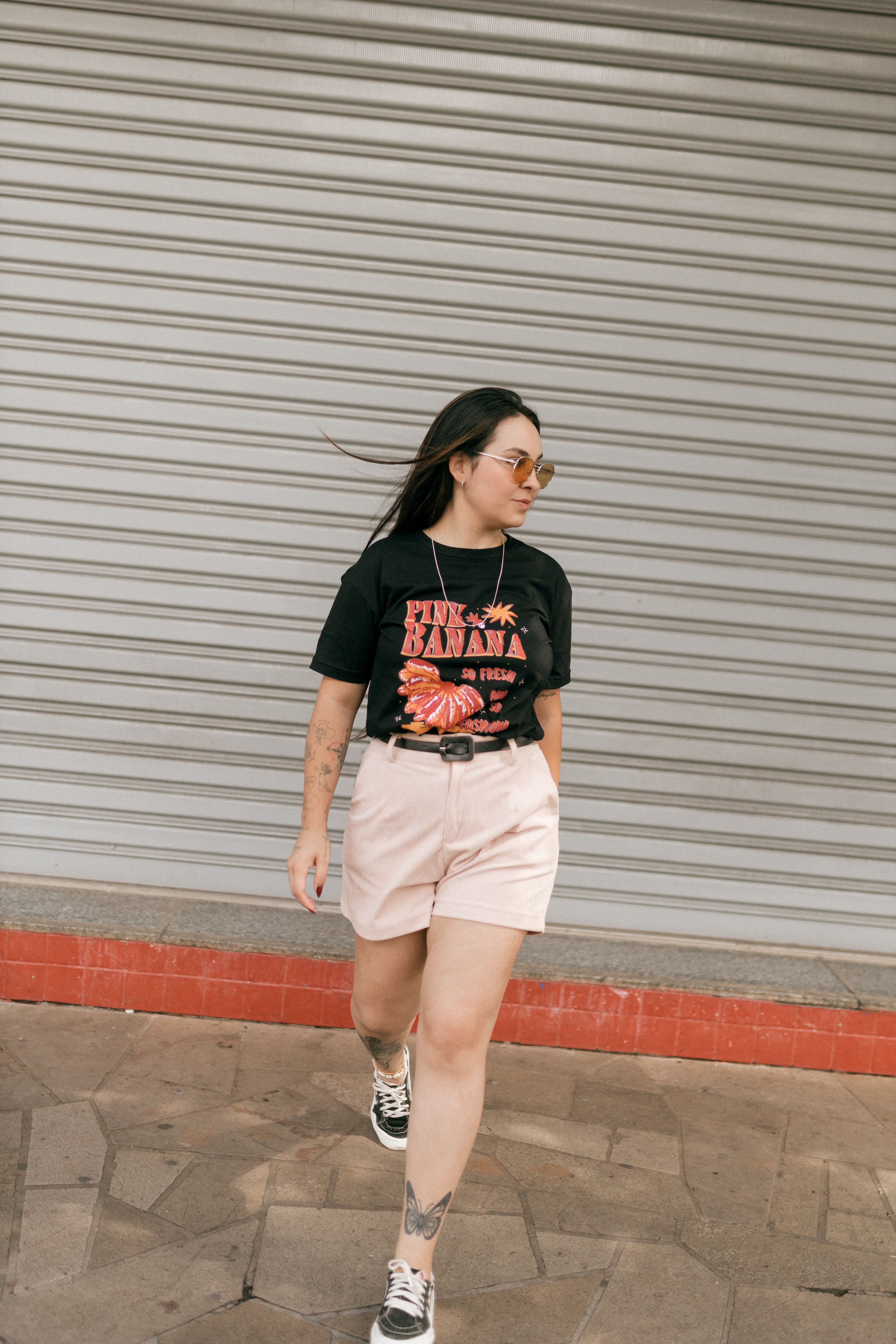 Camiseta Oversized Preta Estampada