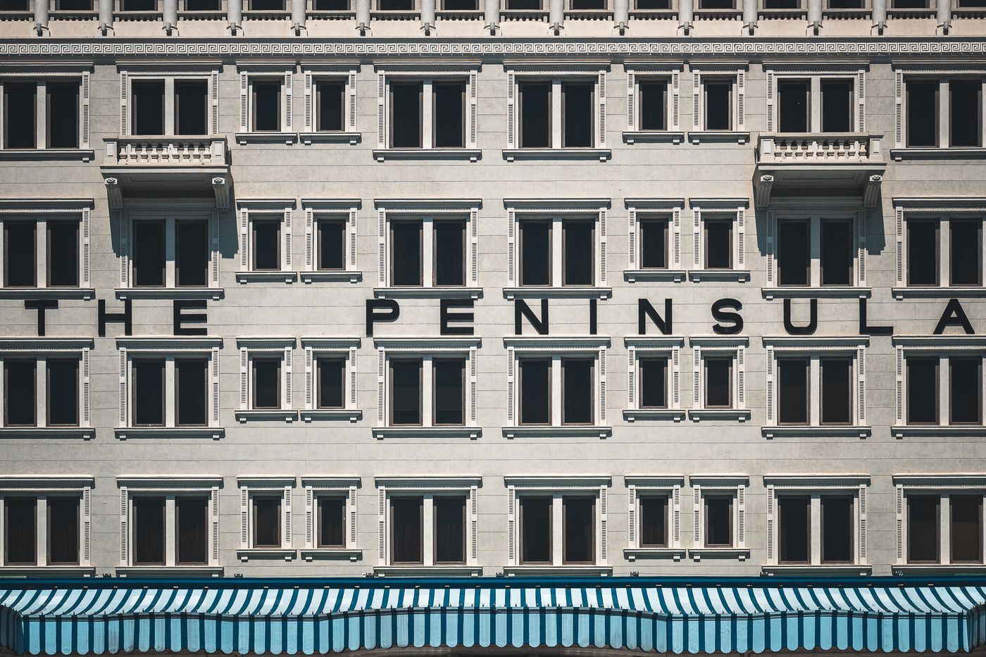 The Peninsula Hong Kong's facade, seen close up