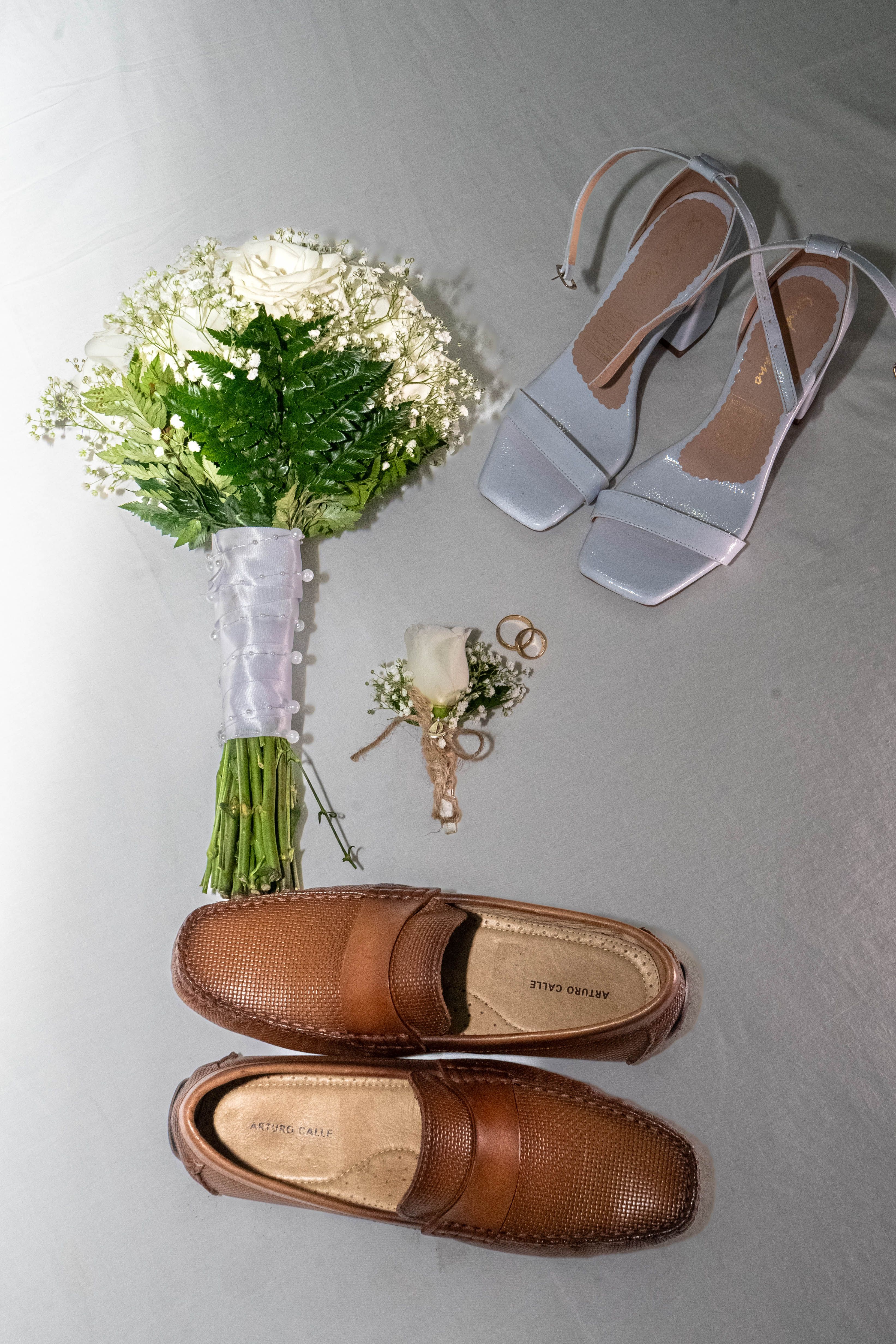 Wedding details arranged softly