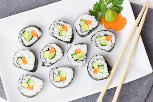 Free California Maki on Dish Stock Photo