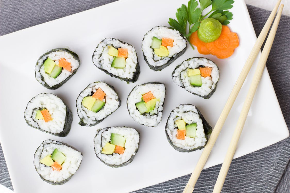 Dried seaweed in sushi