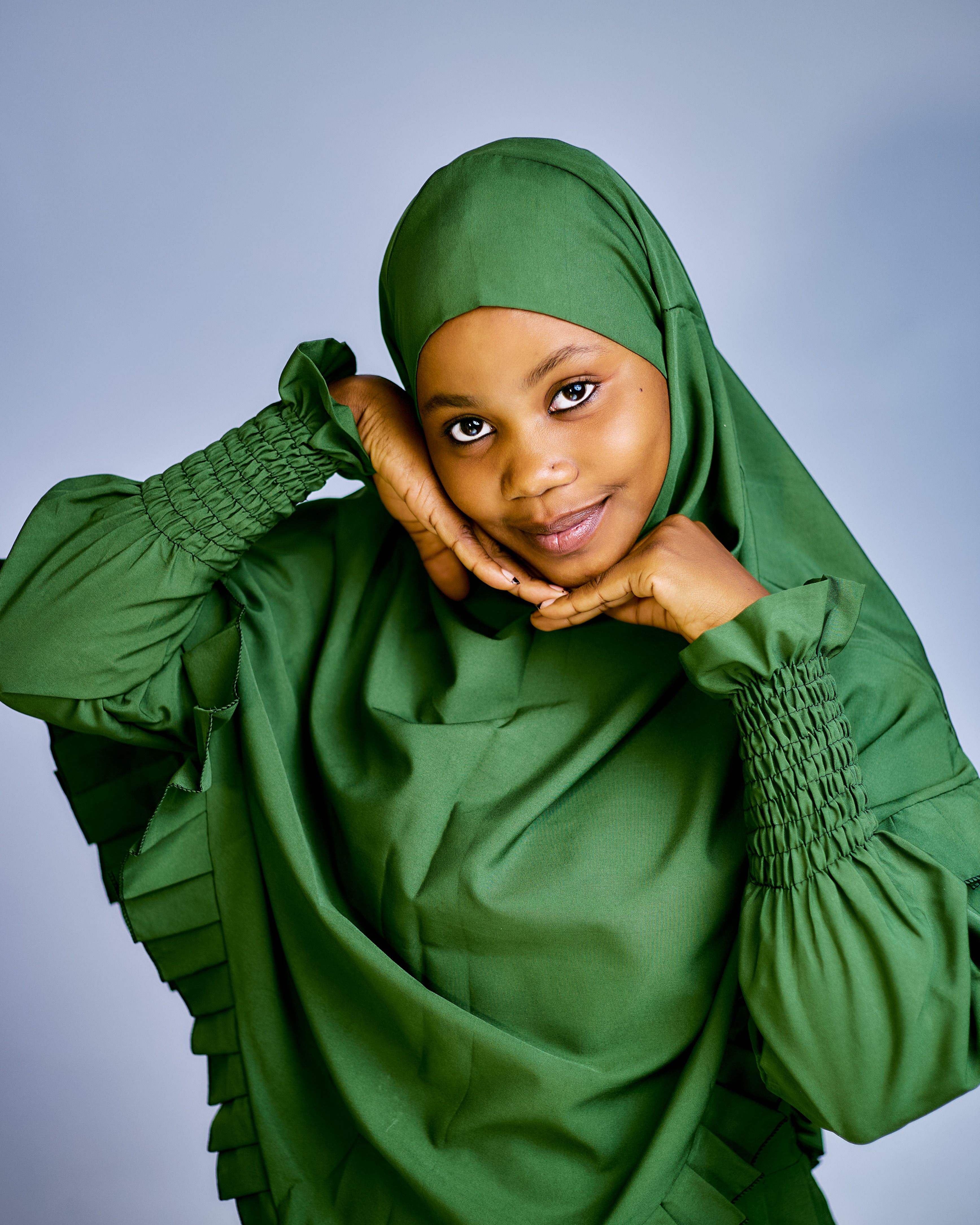 Portrait of Woman in Green Hijab Smiling · Free Stock Photo